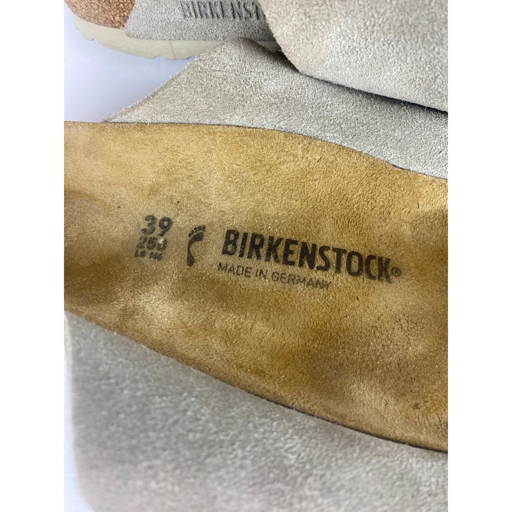 Birkenstock Kyoto Taupe Suede Nubuck Leather Sandals Slides Womens 39 L8 M6 - Picture 9 of 11